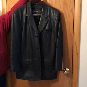 Jones New York Leather Blazer